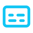 Icon representing captions and video timeline editing